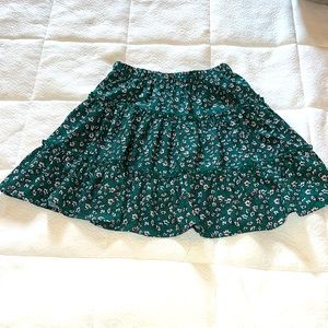 SHEIN Green Floral Mini Skirt